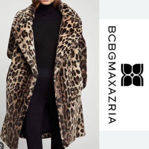 BCBGMaxAzria Animal Print Teddy Jacket